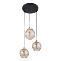 LED полилей на кабел DEVI 3xE27/15W/230V черен/димно-бежов