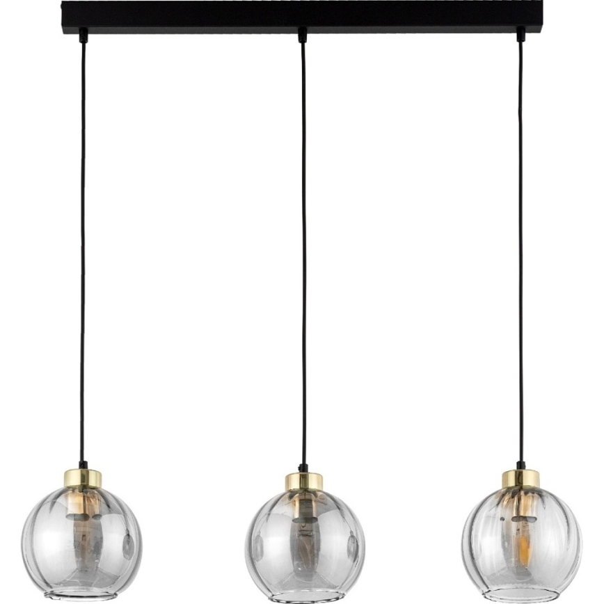 LED полилей на кабел DEVI 3xE27/15W/230V черен/прозрачен