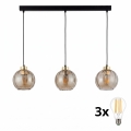 LED полилей на кабел DEVI 3xE27/15W/230V, цвят черен/опушено бежово
