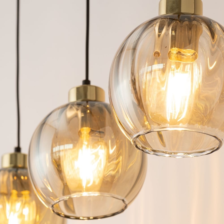 LED полилей на кабел DEVI 3xE27/15W/230V, цвят черен/опушено бежово