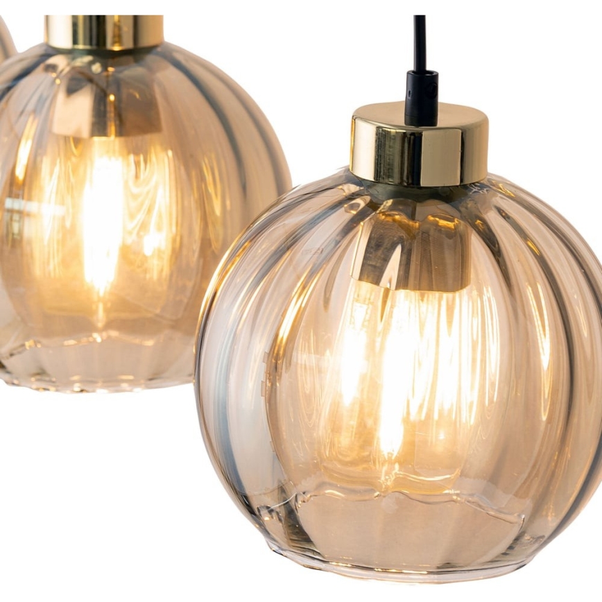 LED полилей на кабел DEVI 3xE27/15W/230V, цвят черен/опушено бежово