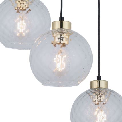 LED полилей на кабел DEVON 3xE27/15W/230V черен/прозрачен