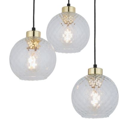 LED полилей на кабел DEVON 3xE27/15W/230V черен/прозрачен