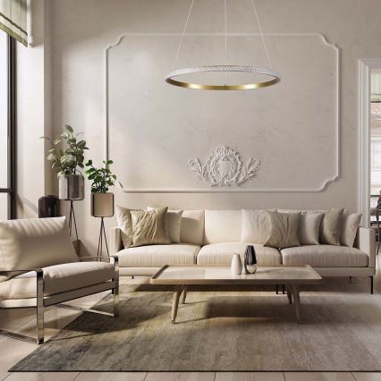 LED полилей на кабел DIANA LED/25W/230V 4000K Ø 50 см златист