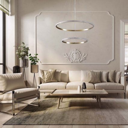 LED полилей на кабел DIANA LED/44W/230V 4000K диаметър 59 см златист