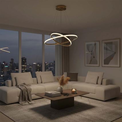 LED полилей на кабел DIANA LED/44W/230V 4000K диаметър 59 см златист