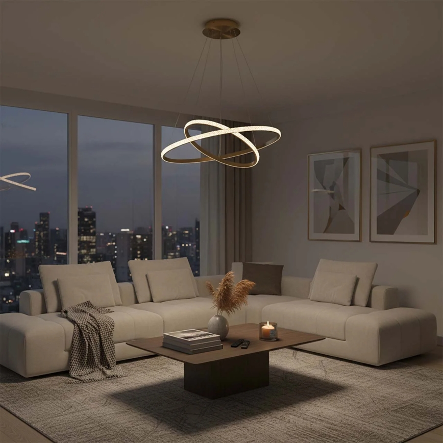 LED полилей на кабел DIANA LED/44W/230V 4000K диаметър 59 см златист