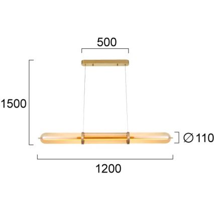 LED полилей на кабел ELIANA LED/34W/230V златен