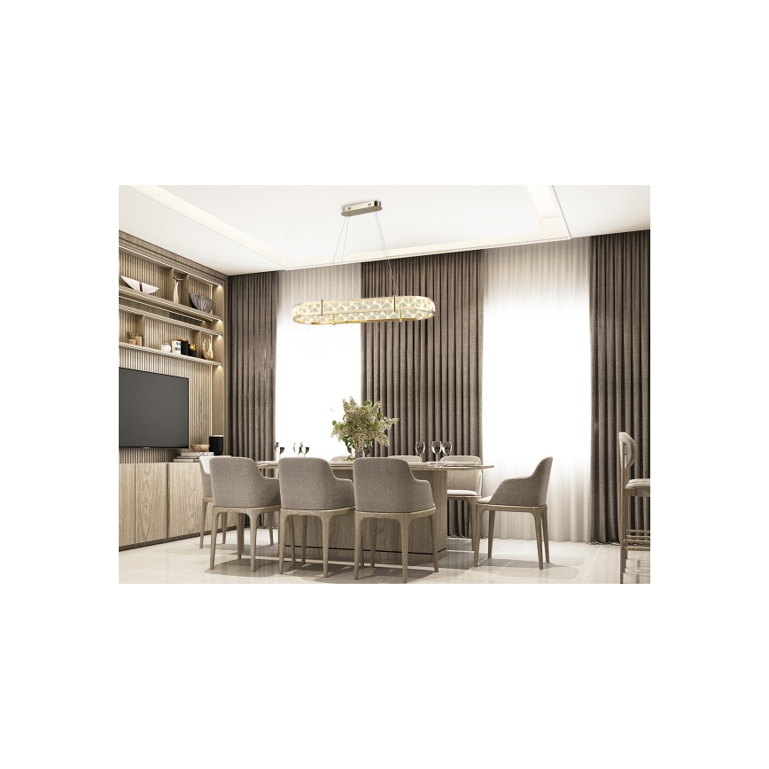 LED димируем кристален полилей на кабел ENRIQUE LED/50W//230V 3000-6000K + дистанционно управление