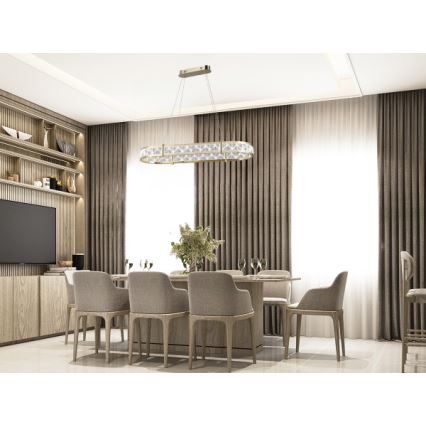 LED димируем кристален полилей на кабел ENRIQUE LED/50W//230V 3000-6000K + дистанционно управление