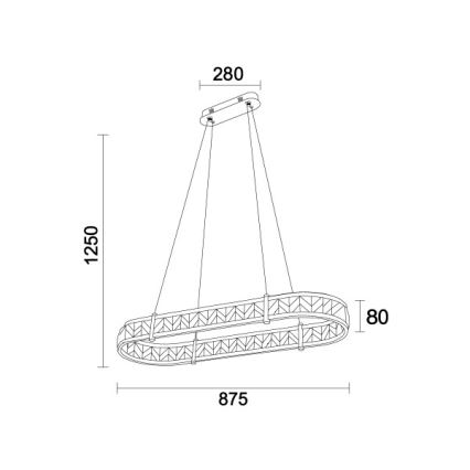 LED димируем кристален полилей на кабел ENRIQUE LED/50W//230V 3000-6000K + дистанционно управление
