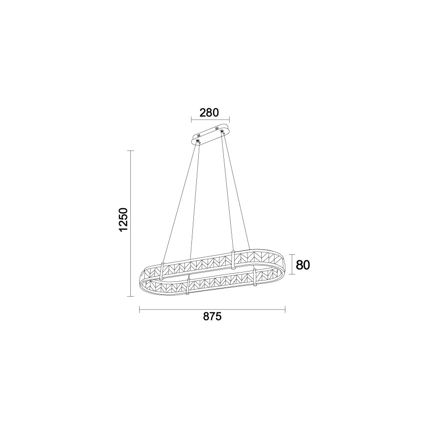 LED димируем кристален полилей на кабел ENRIQUE LED/50W//230V 3000-6000K + дистанционно управление