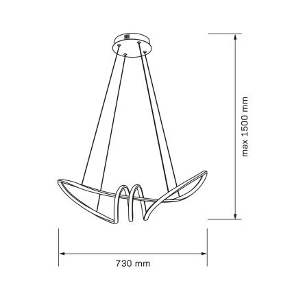 LED полилей на кабел FLAVIA LED/44W/230V черен