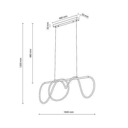 LED полилей на кабел FLEXI LED/45W/230V 4000K черен
