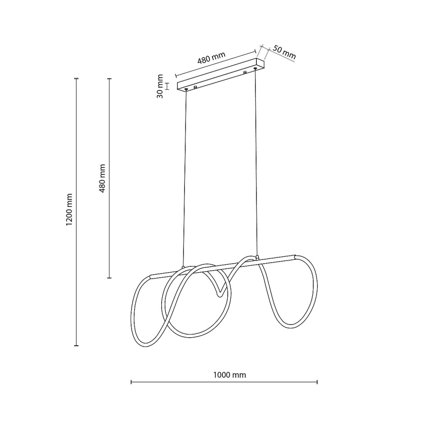 LED полилей на кабел FLEXI LED/45W/230V 4000K черен