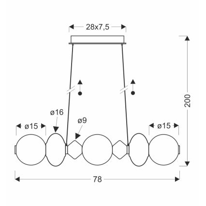 LED полилей на кабел FLORES LED/20W/230V златист/оранжев/кафяв
