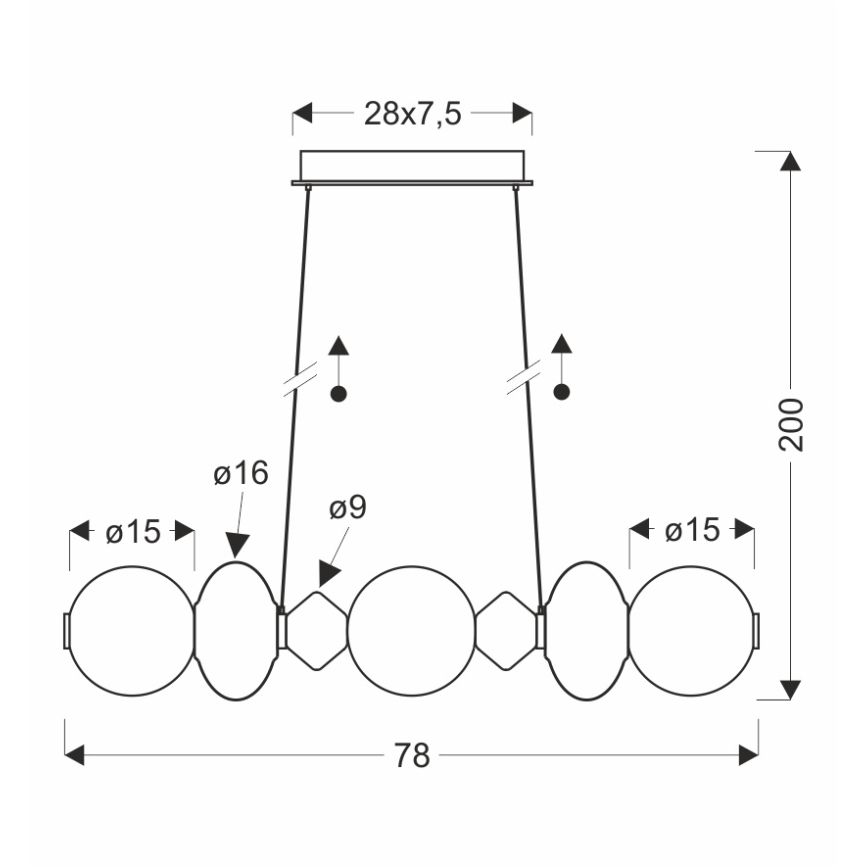 LED полилей на кабел FLORES LED/20W/230V златист/оранжев/кафяв