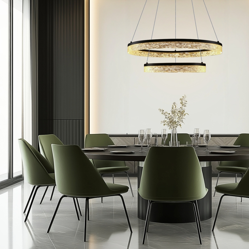 LED полилей на кабел FROZI LED/38W/230V, диаметър 60 см, черен