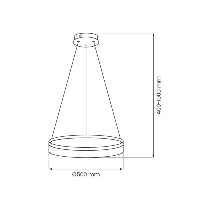 LED полилей на кабел GALA LED/25W/230V Ø 50 см, сребрист