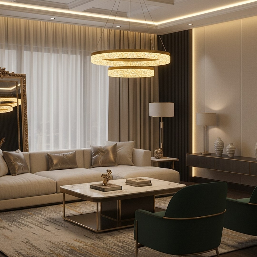 LED полилей на кабел GALA LED/54W/230V Ø 60 см златист