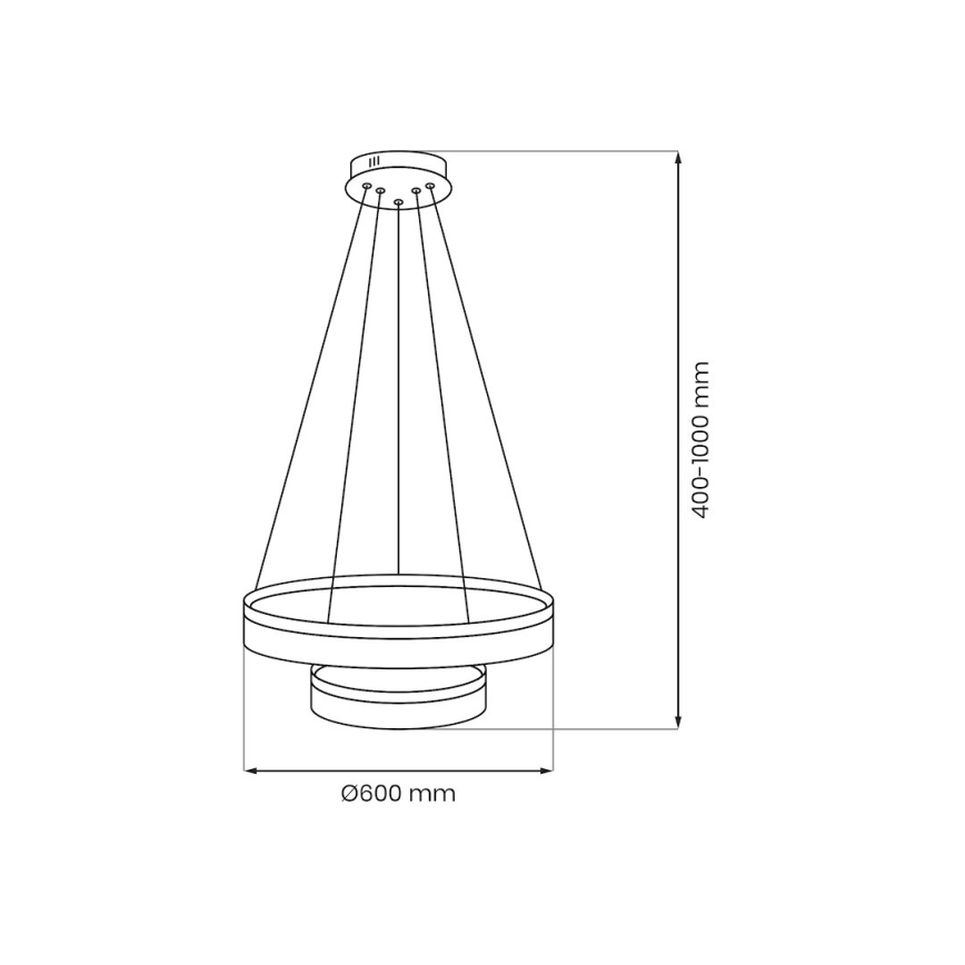 LED полилей на кабел GALA LED/54W/230V Ø 60 см златист