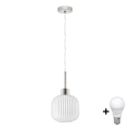 LED полилей на кабел HARMA 1xE27/60W/230V пр. 20 cm матов хром/бял