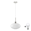 LED полилей на кабел HARMA 1xE27/60W/230V Ø 30 см матов хром/бял