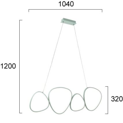 LED полилей на кабел HELIX LED/50W/230V сребрист