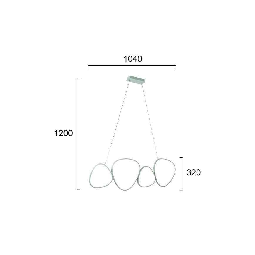LED полилей на кабел HELIX LED/50W/230V сребрист