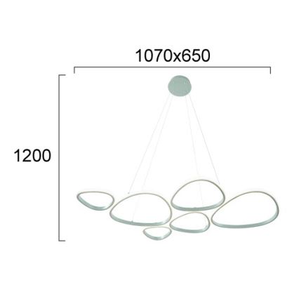 LED полилей на кабел HELIX LED/61W/230V сребрист