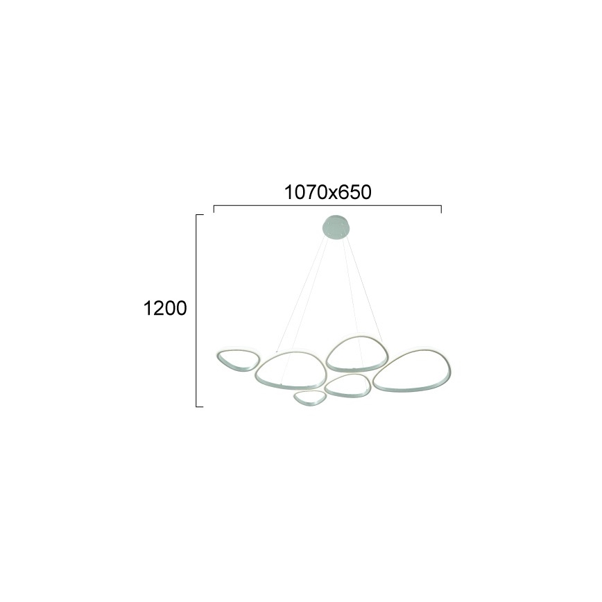 LED полилей на кабел HELIX LED/61W/230V сребрист