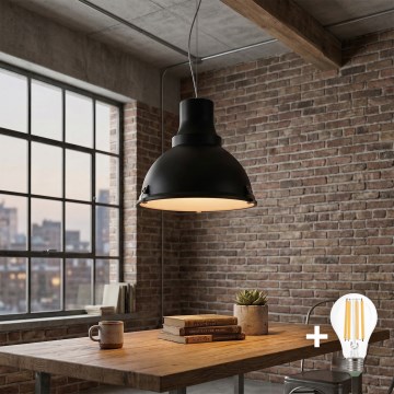 LED полилей на кабел INDUSTRY 1xE27/60W/230V черен