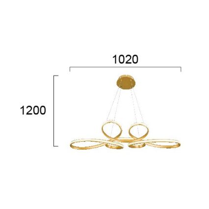 LED полилей на кабел JILL LED/53W/230V златист