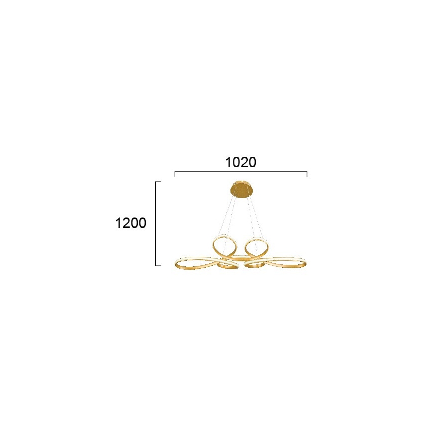 LED полилей на кабел JILL LED/53W/230V златист