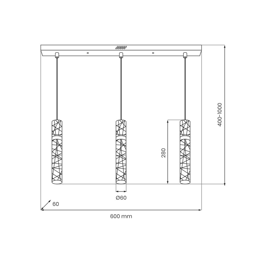 LED полилей на кабел LAGOS LED/24W/230V златен