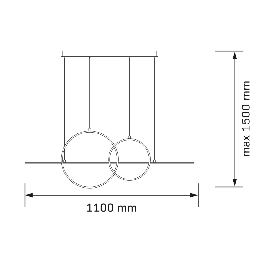 LED полилей на кабел LAURA LED/42W/230V златен
