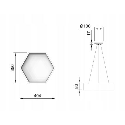 LED полилей на кабел LED/20W/230V черен