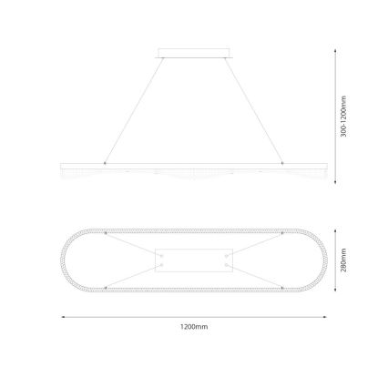 LED полилей на кабел LED/45W/230V златист