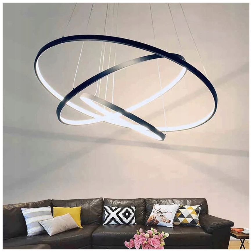 LED полилей на кабел LED/90W/230V Ø 80 см черен
