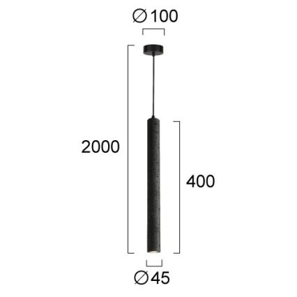 LED полилей на кабел LEONARD LED/7W/230V черен