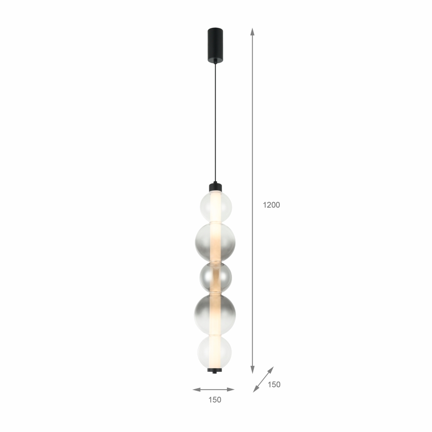 LED полилей на кабел LUMMI LED/19W/230V черен/опушен