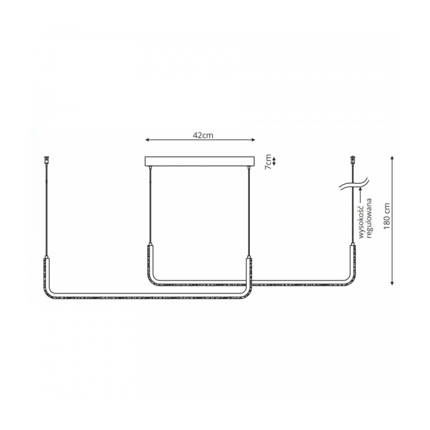 LED полилей на кабел MALAWI 2xLED/20W/230V 3000/4000/6000K черен