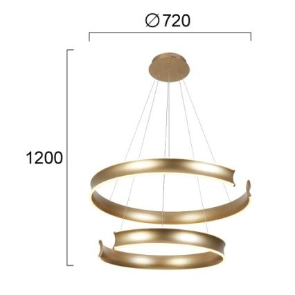 LED полилей на кабел MARLEN LED/84W/230V златист