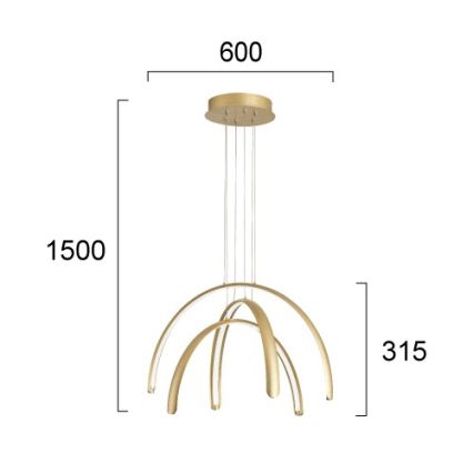 LED полилей на кабел MEGAN LED/41W/230V златист