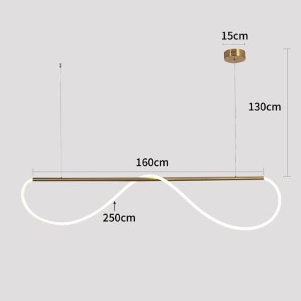 LED полилей на кабел MELECA LED/36W/230V 3000/4000/6000K 160 cm златист