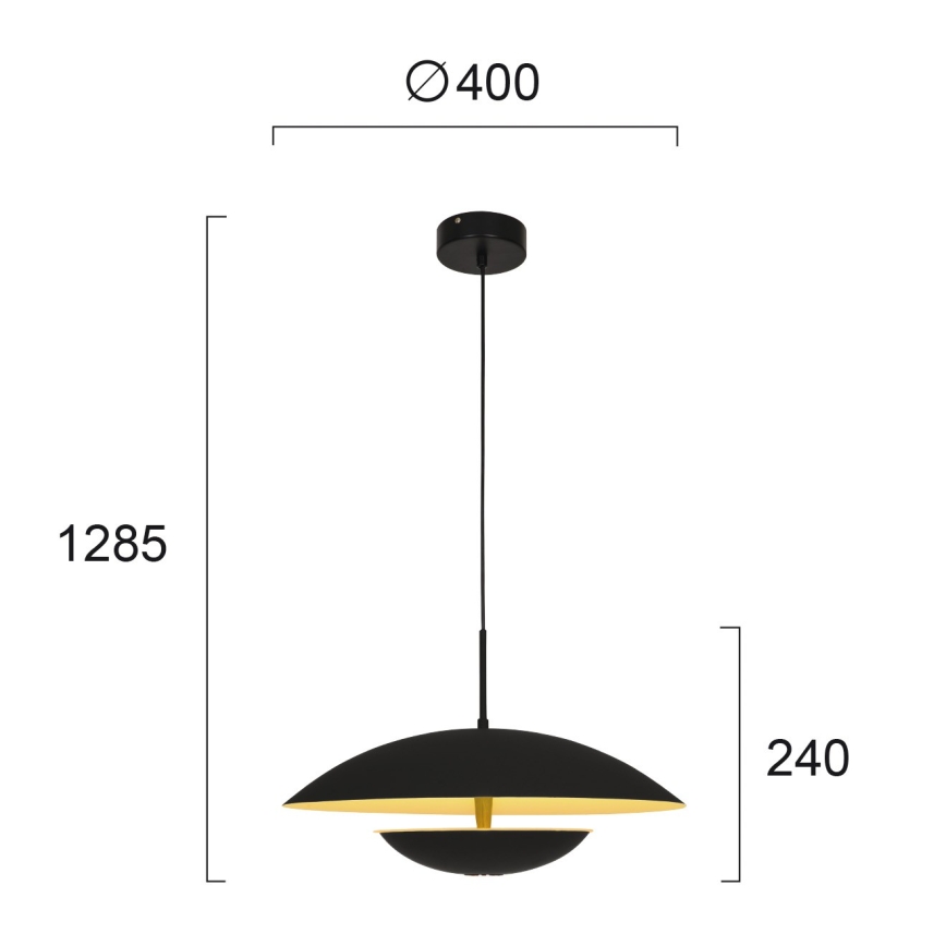LED полилей на кабел MONICA LED/16W/230V черно/златисто