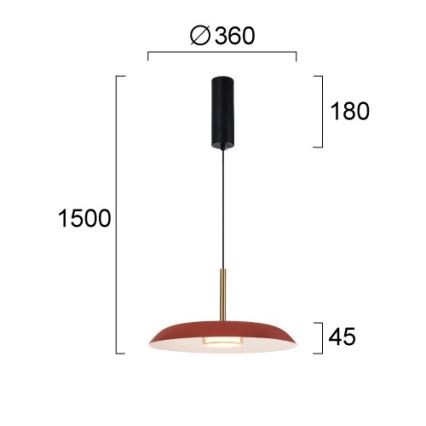 LED полилей на кабел NUDO LED/11W/230V 3000/4000/6000K червен