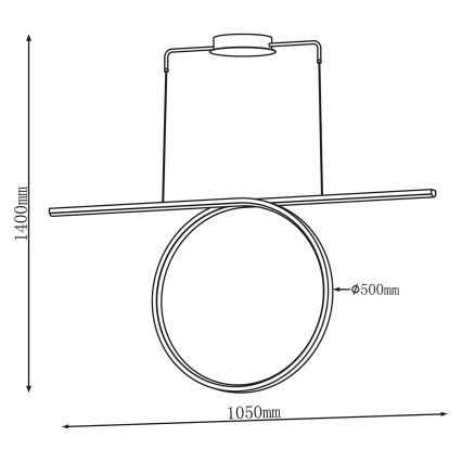 LED полилей на кабел ODETTA LED/42W/230V 4000K черен