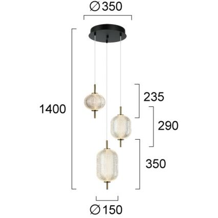 LED полилей на кабел PELLUCID LED/20W/230V бронзов/черен