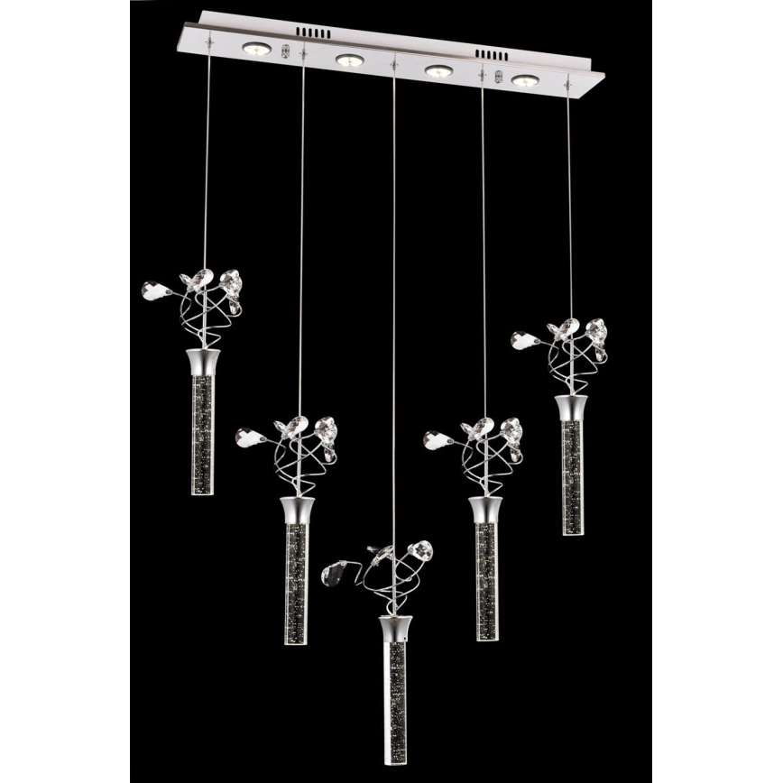 LED полилей на кабел PIGEON 5xLED/6W/230V 6500K лъскав хром